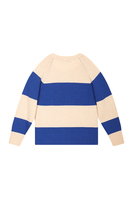 Royal blue and oatmeal striped oversized sweater  image