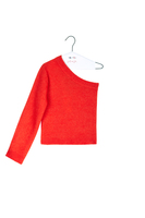 Lipstick red one shouldered sweater  image
