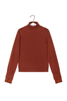 Pecan brown turtleneck with contrast cuffs  image