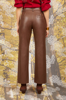 Chocolate brown faux leather pants  image