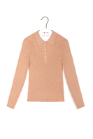 Pale Copper Ribbed Polo Sweater  image