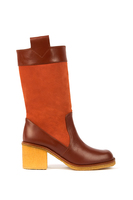 Caramel Suede and Leather Boots  image