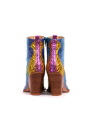 Rainbow holographic printed leather texan ankle boots  image