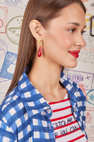 Leaf Red Drop Earrings  image
