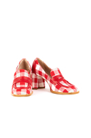 Red and White Check Brogue Pumps  image