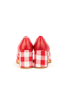 Red and White Check Brogue Pumps  image