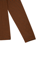 Pecan brown and bottle green striped sweater  image