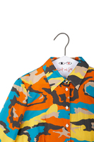 Multicoloured camouflage print midi shirtdress  image