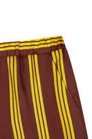Chocolate brown silk striped trousers image