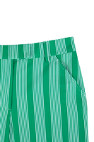 Emerald green tailored trousers with white stripes  image