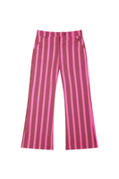 Bubblegum pink tailored trousers with brown stripes  image