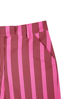Bubblegum pink tailored trousers with brown stripes  image