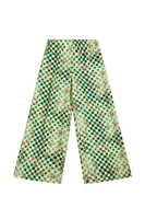 Floral Checked Printed Silk Trousers image