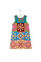 Multicoloured geometric jacquard knit mini tank dress  image