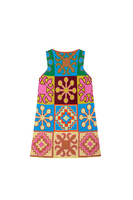 Multicoloured geometric jacquard knit mini tank dress  image