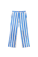 Royal blue and silver metallic striped trousers image