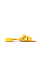 Sunny yellow criss cross leather sandals  image