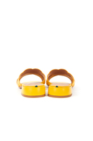Sunny yellow criss cross leather sandals  image