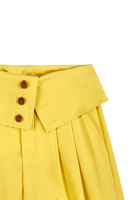 Mustard yellow trousers with folded waistline  image