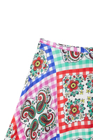 Multicoloured mixed country print skirt  image
