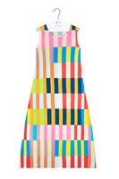 Multicoloured rectangle printed knit maxi tank dress image