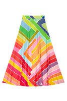 Rainbow diagonal stripe printed knit skirt  image