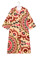 Suzani Design Printed Velvet Overcoat  image