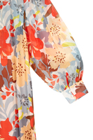 Abstract Floral Print Midi Wrap Dress  image
