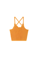 Saffron Yellow Crochet Crop Top  image