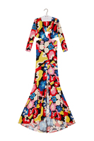 Multicoloured floral print gown  image