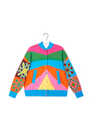 Multicoloured Celestial Knit Bomber Jacket  image