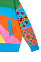 Multicoloured Celestial Knit Bomber Jacket  image