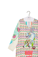 Rainbow stripe tiger print tunic midi dress  image