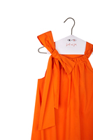 Papaya Orange Sleeveless Midi Dress With Bow  image