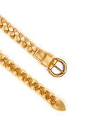 Gold metallic leather braided belt  image