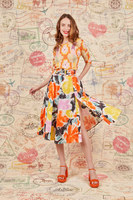 Bold abstract floral print skirt image