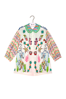 Rainbow Geometric Tiger Print Blouse  image