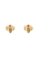 Honey Stud Earrings with Ginkgo Leaves image