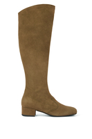 Olive green suede boots image