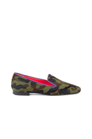 Green camouflage ponyskin loafers image