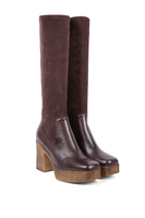 Chocolate brown platform boots image