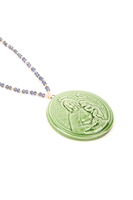 Green madonna dell'arco medallion necklace image