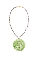 Green madonna dell'arco medallion necklace image