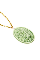 Green madonna addolorata medallion necklace image