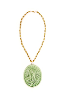 Collana Medaglione Verde della Madonna Addolorata image