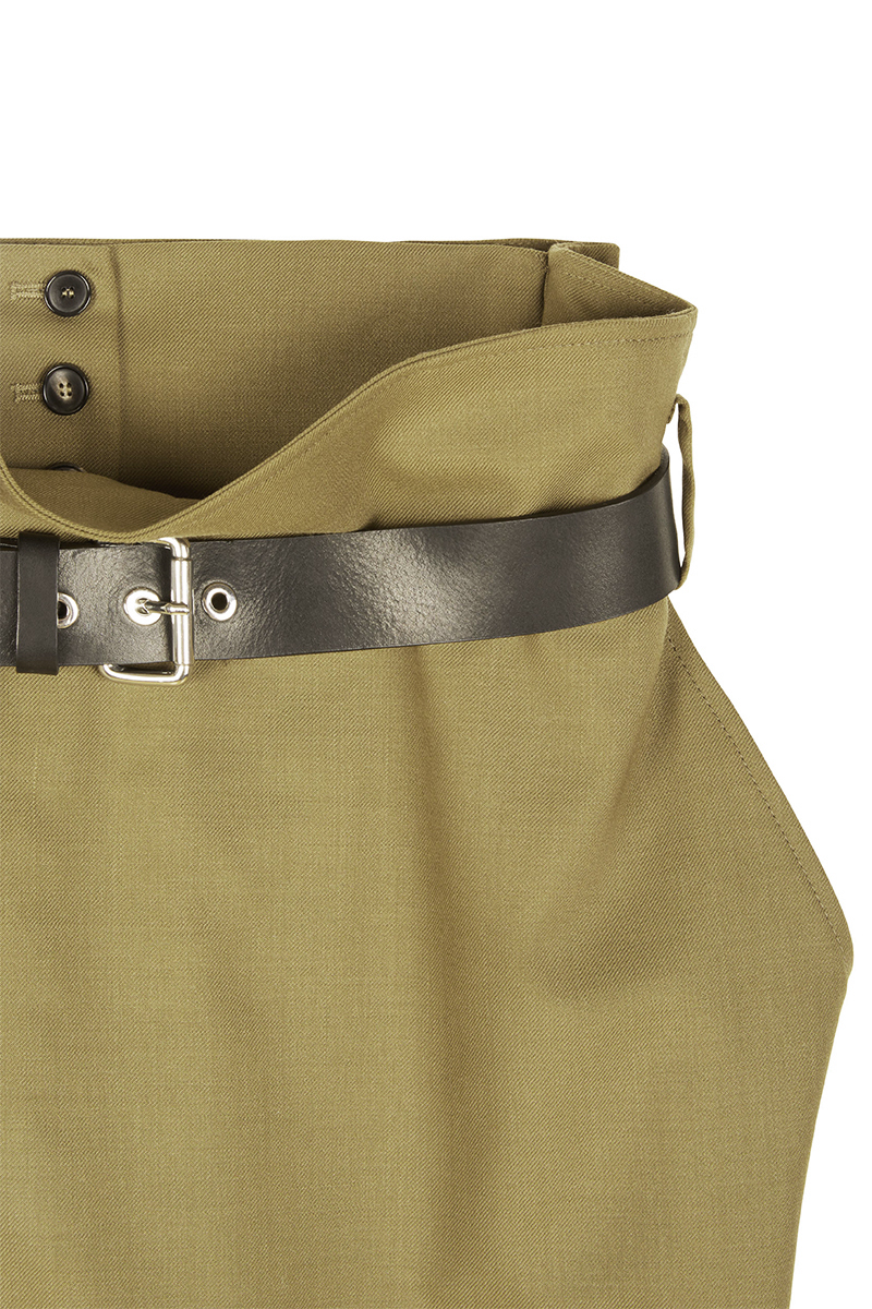 Khaki paperbag outlet midi skirt