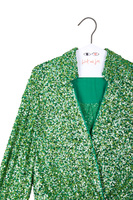 Apple green sequinned midi dress image