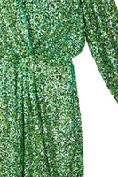 Apple green sequinned midi dress image