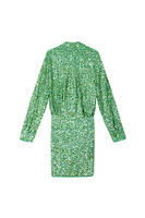 Apple green sequinned midi dress image