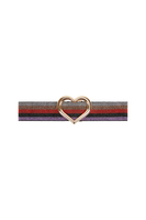 Multicoloured elasticated striped heart belt image